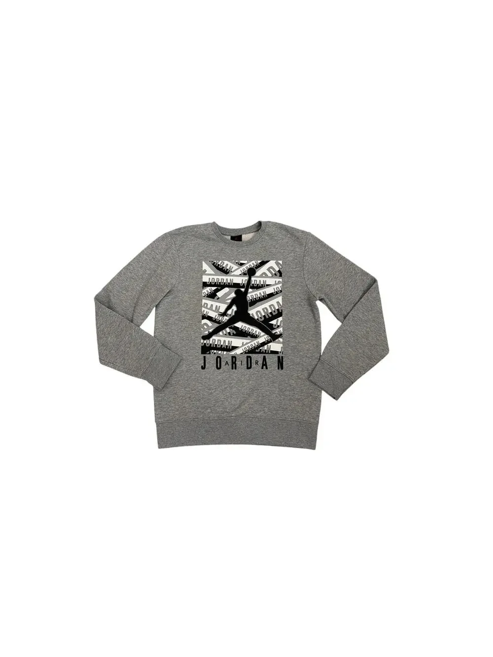 Nike Air Jordan Crewneck Graphic Gray Pullover Sweatshirt Youth Large 12/13